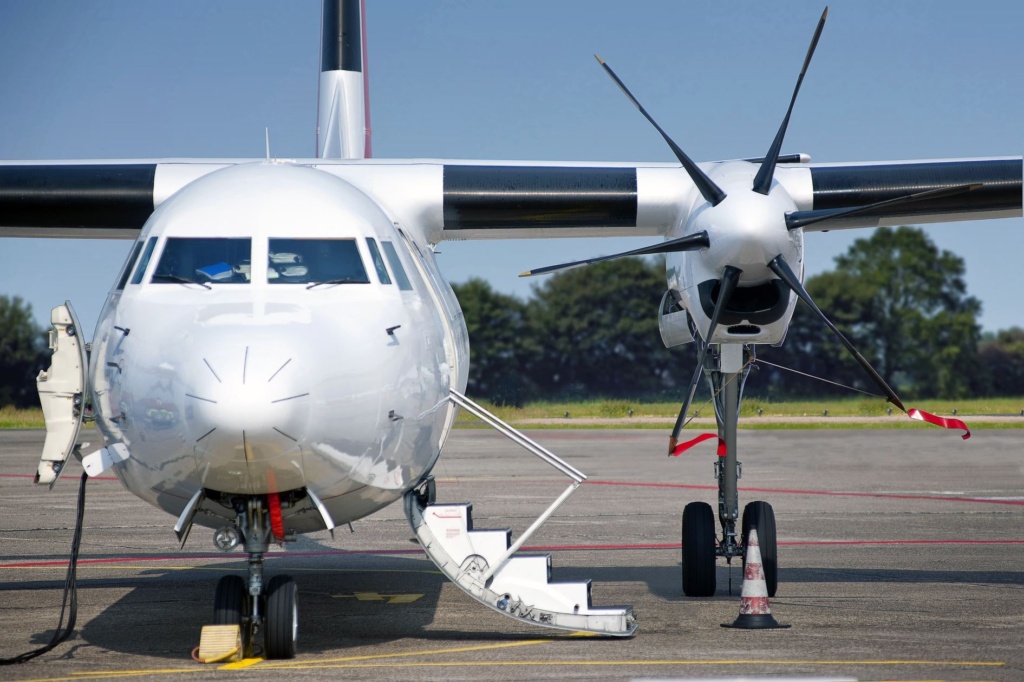 Airplane open on tarmac